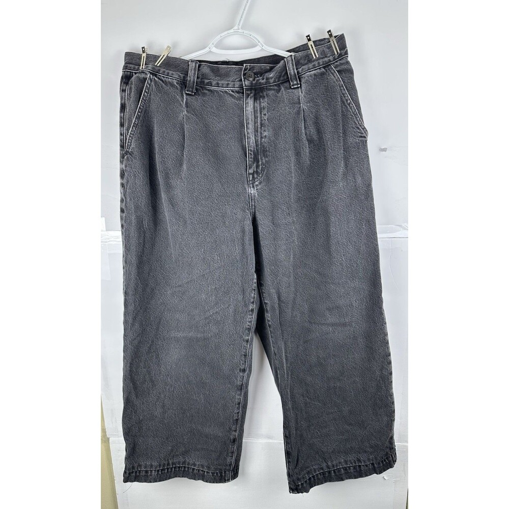 Madewell Harlow Wide-Leg Jeans Sz 31 Faded Black High Rise Denim